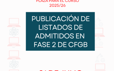 Publicación de listados de admitidos en Fase 2 de CFGB