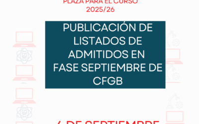 Listado de Admitidos CFGB Septiembre 2025: Matrícula en Fuenlabrada y Parla  5 al 8 de septiembre